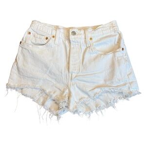 Levi’s 501 Mid Rise White Jean Shorts Size 26